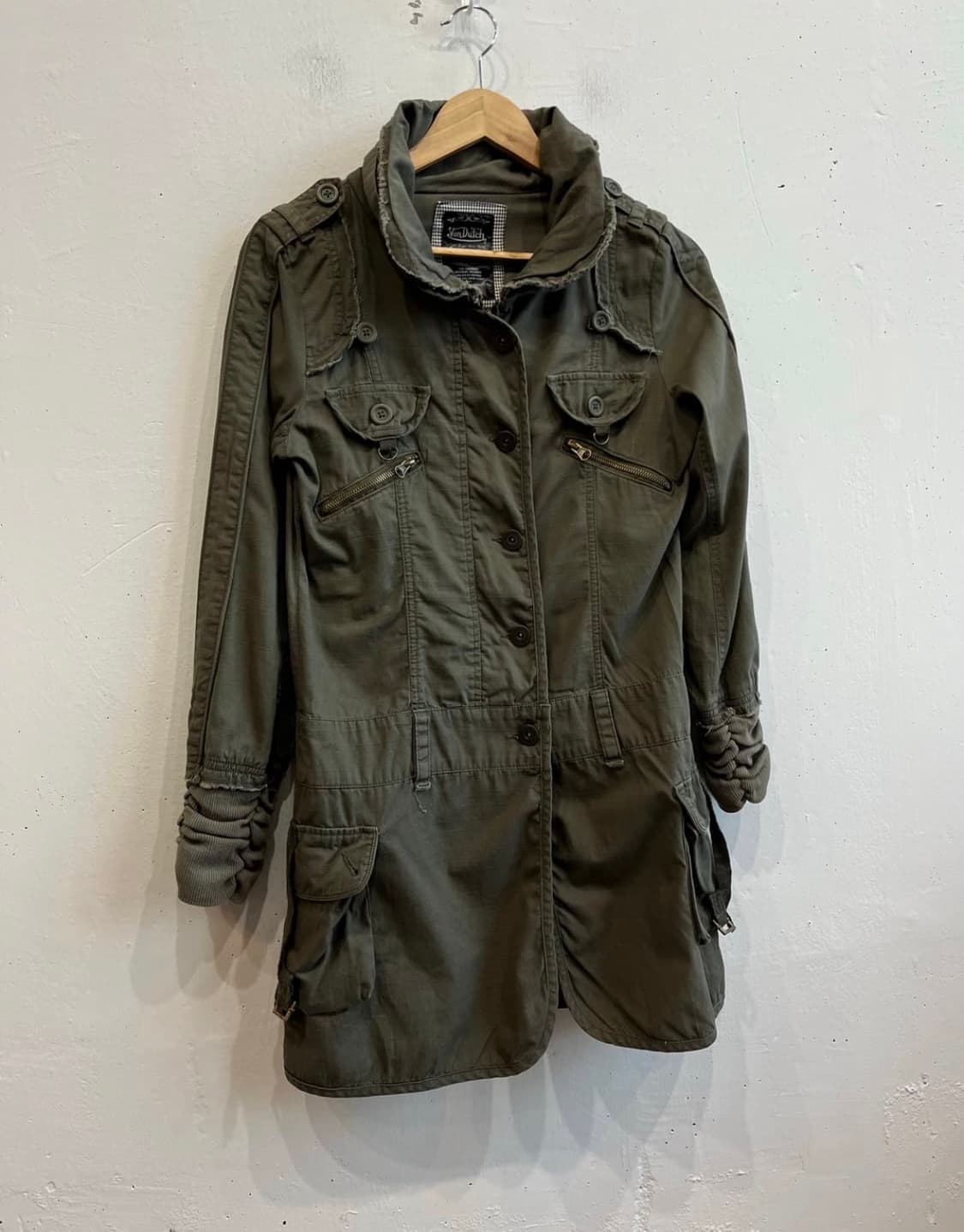 본더치 디테일 카키 야상 자켓 y2k 빈티지 상품이미지1