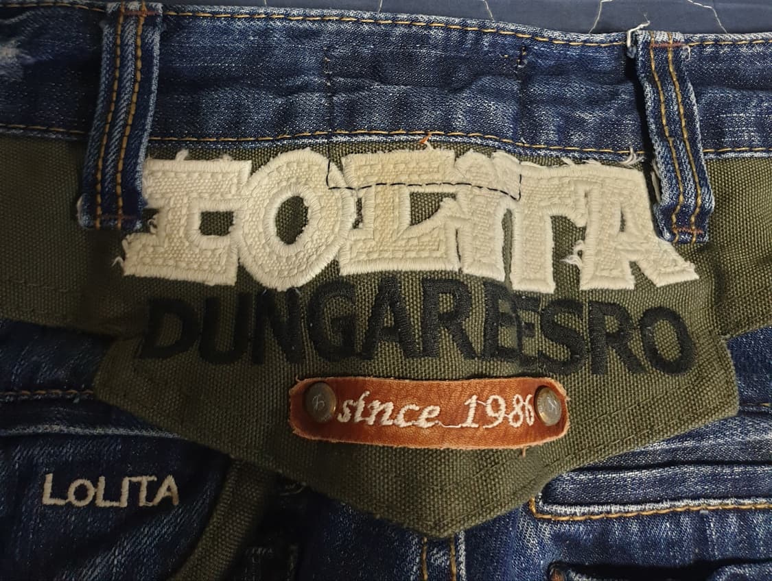 (빈티지) 로리타 진 에이징 워싱 7부 데님팬츠 블루 (M) 상품이미지5