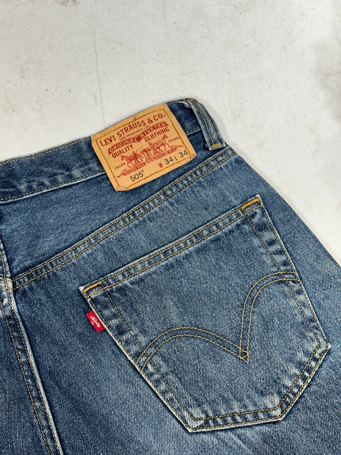 리바이스 505 중청 와이드 데님 팬츠 34 상품이미지6