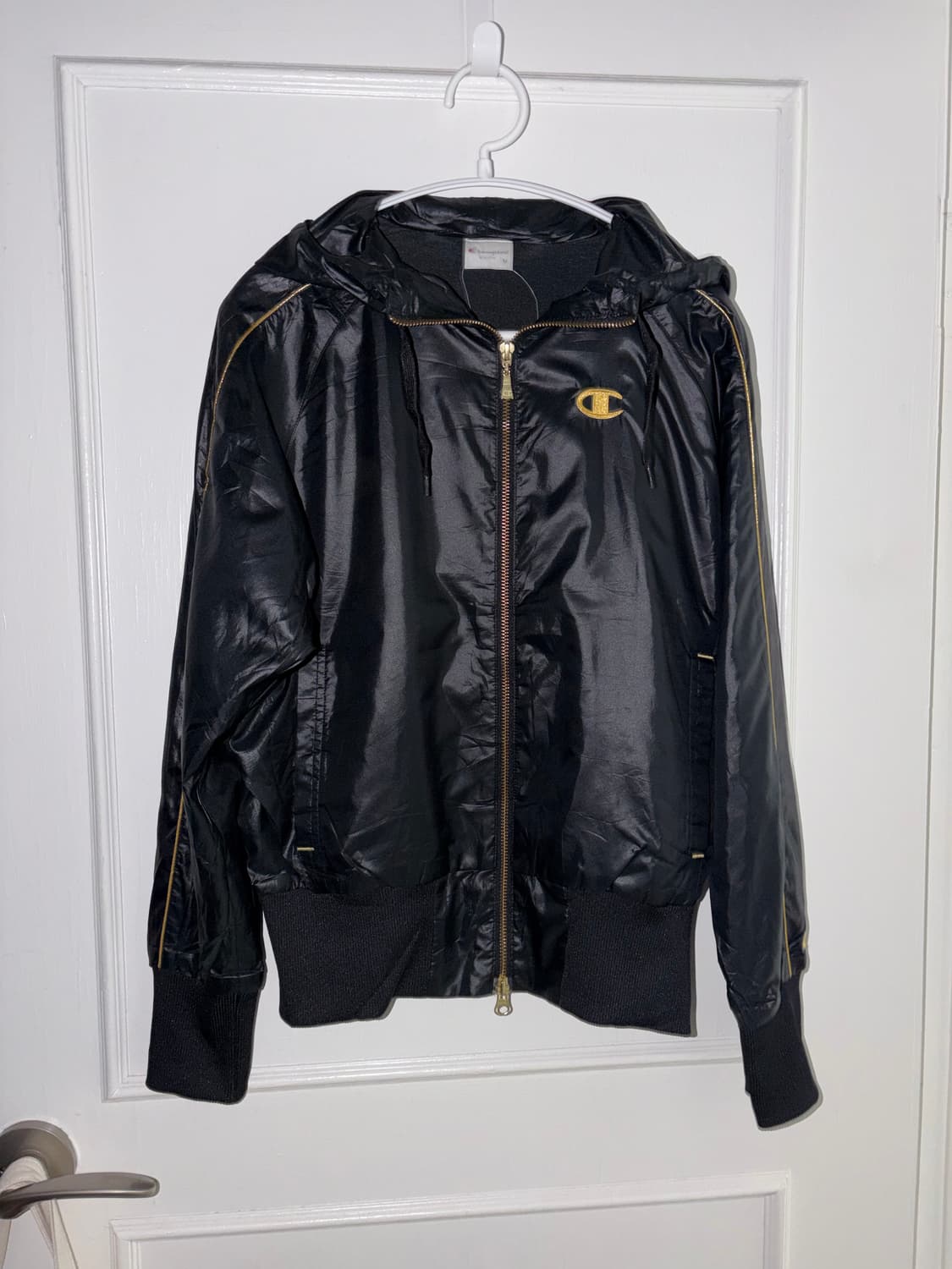희귀/일본판 챔피온 빈티지 금장로고 바람막이 후드자켓 M 상품이미지2