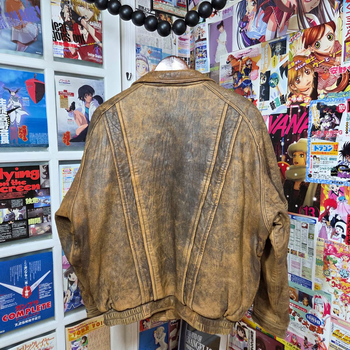 빈티지 돈피 카멜 브라운 가죽 봄버 상품이미지5