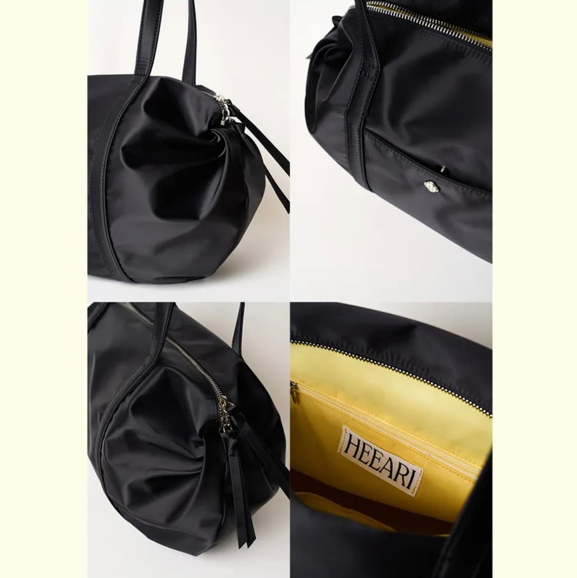 히어리(HEEARI) 오로라 셔링 더플백 블랙 새상품 상품이미지3