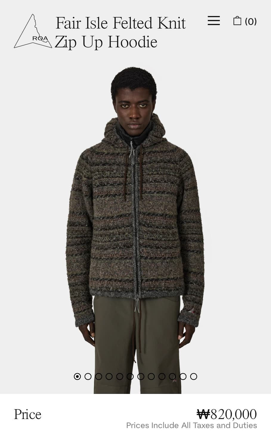 [L,XL]로아 하이킹 25fw 펠티드 니트 후드 집업 상품이미지10