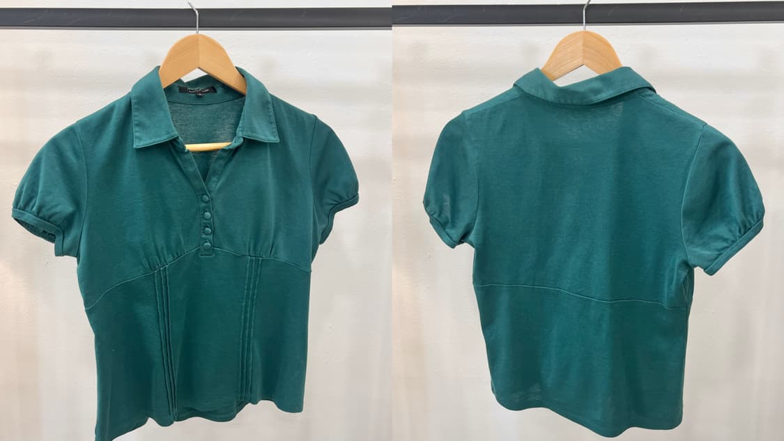 retro teal button top 상품이미지6