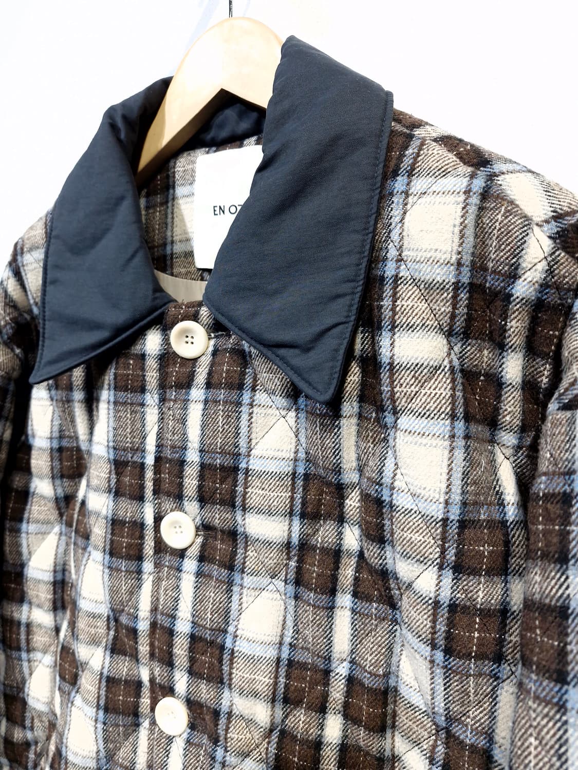 EN OR 엔오르 체크 퀼팅 자켓 브라운(F) 상품이미지6