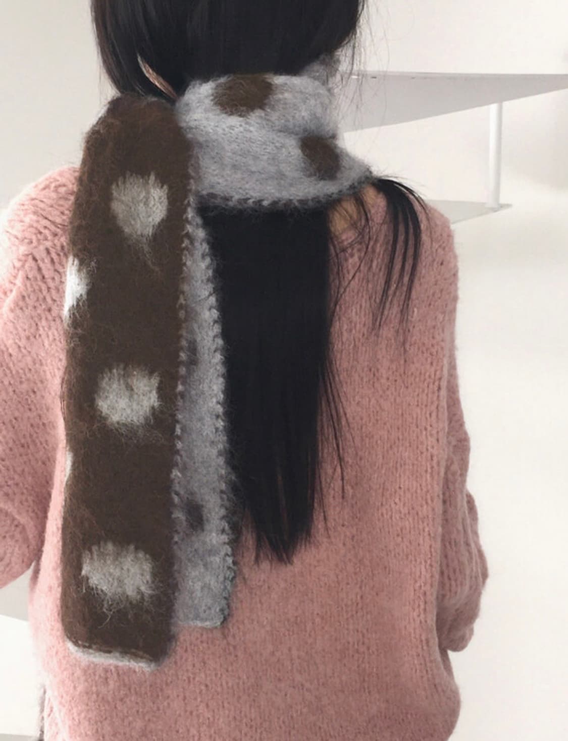 양면 앙고라 도트 목도리 상품이미지2