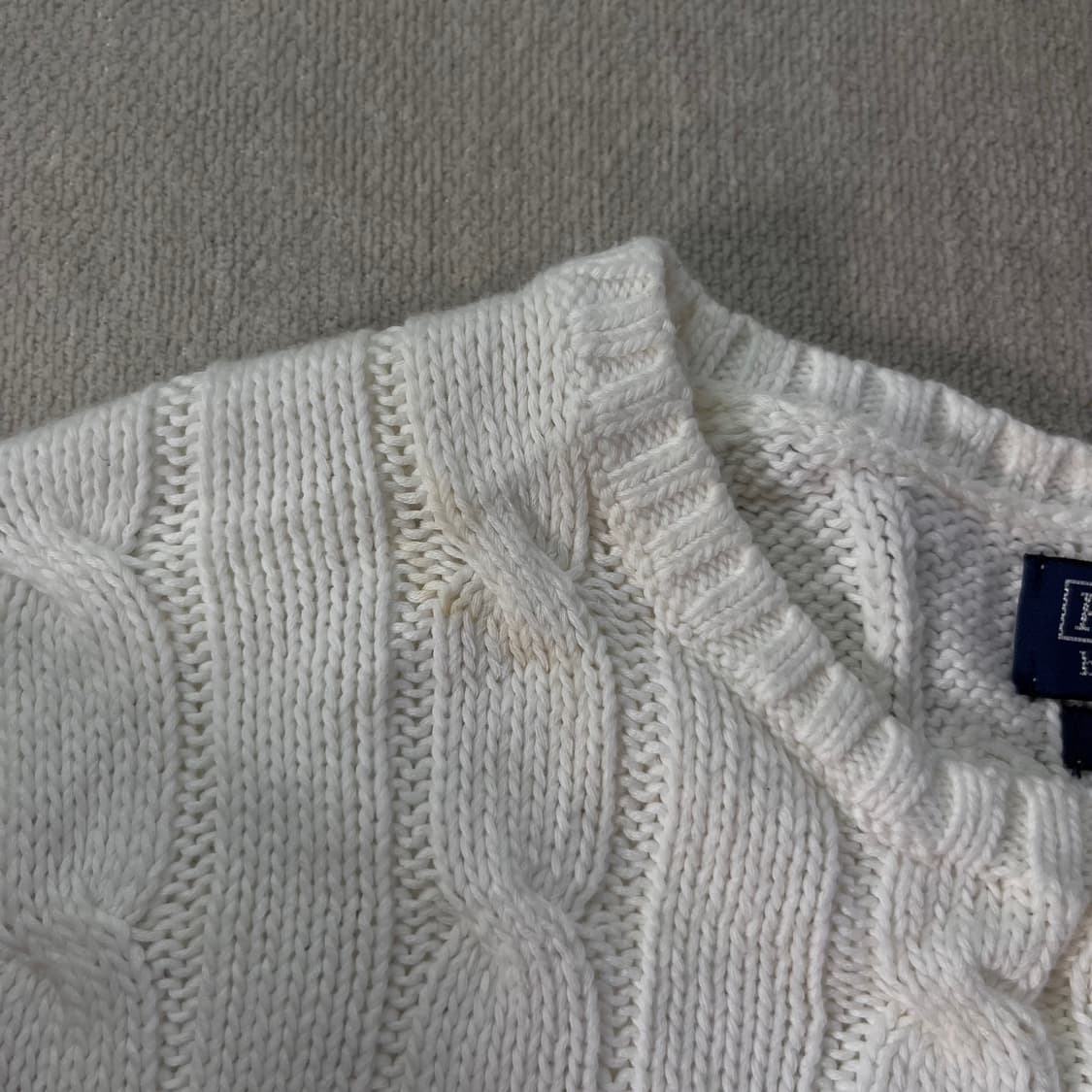 W 95 폴로 랄프로렌 백화점 신형 꽈베기 화이트 니트 상품이미지5