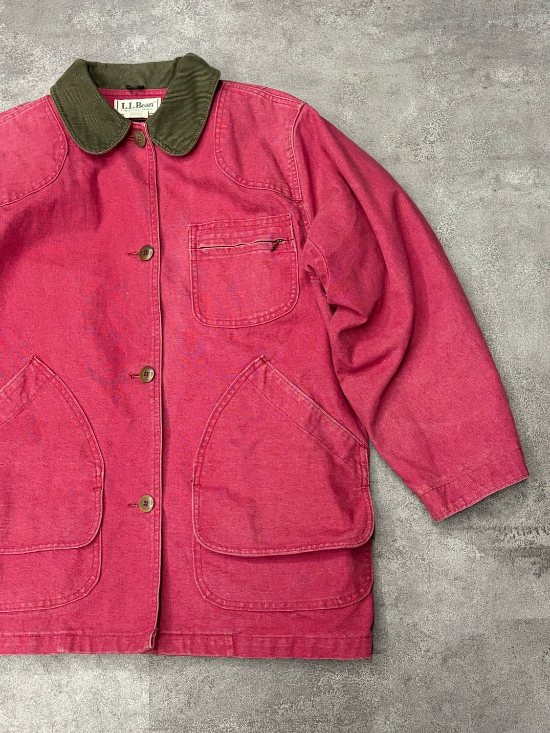 90s 엘엘빈 L.L.Bean 버건디 헌팅 자켓 상품이미지3