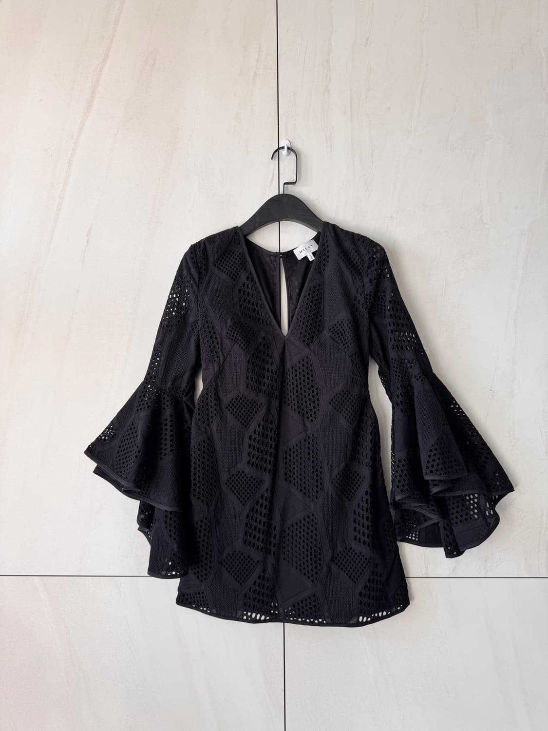 새상품 Milly 블랙 레이스 프릴 블라우스&미니 원피스 Size 2 상품이미지1