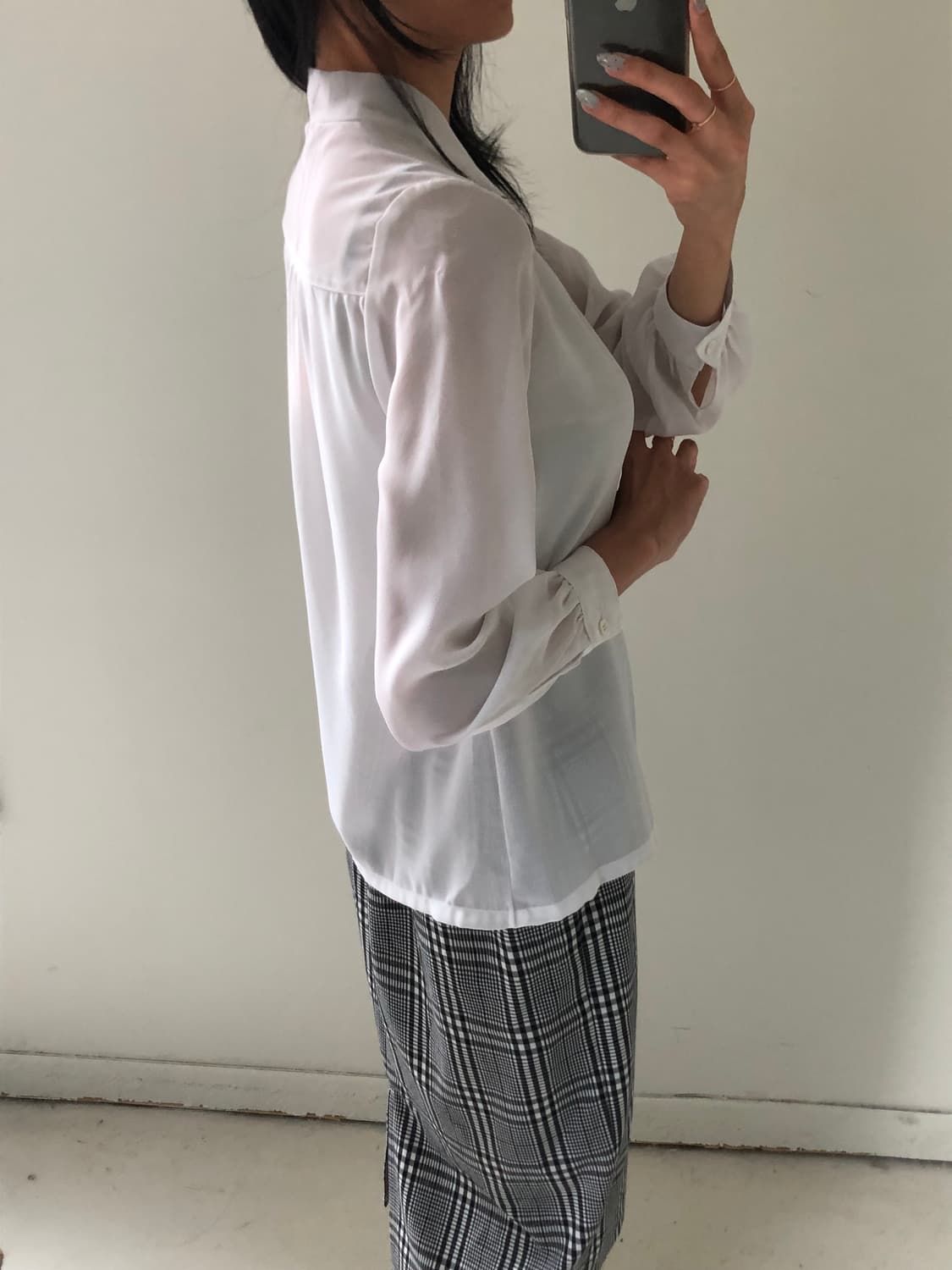 일본빈티지 화이트 블라우스 상품이미지3