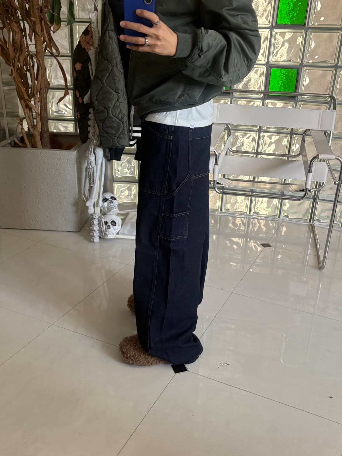 레디스 X rokh 바레루 레그 페인터 데님 상품이미지3