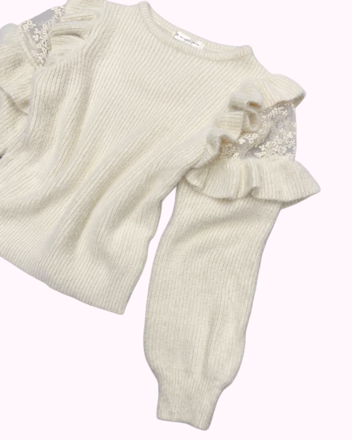 hairy ruffle lace sleeve knit 상품이미지2