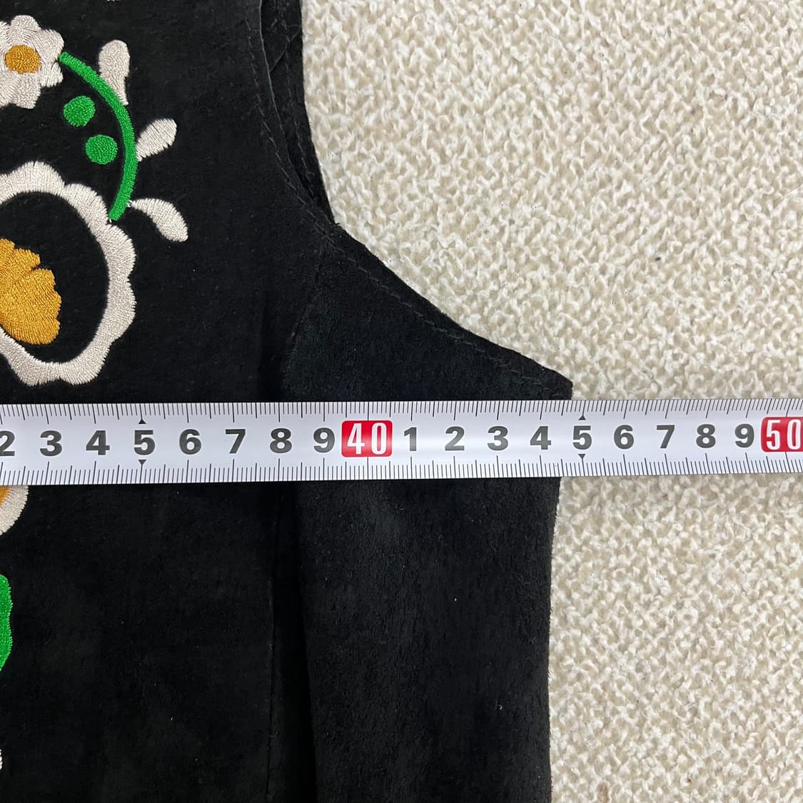 [S] 자라 여성 블랙 자수 스웨이드 베스트 조끼 0106M1 상품이미지7