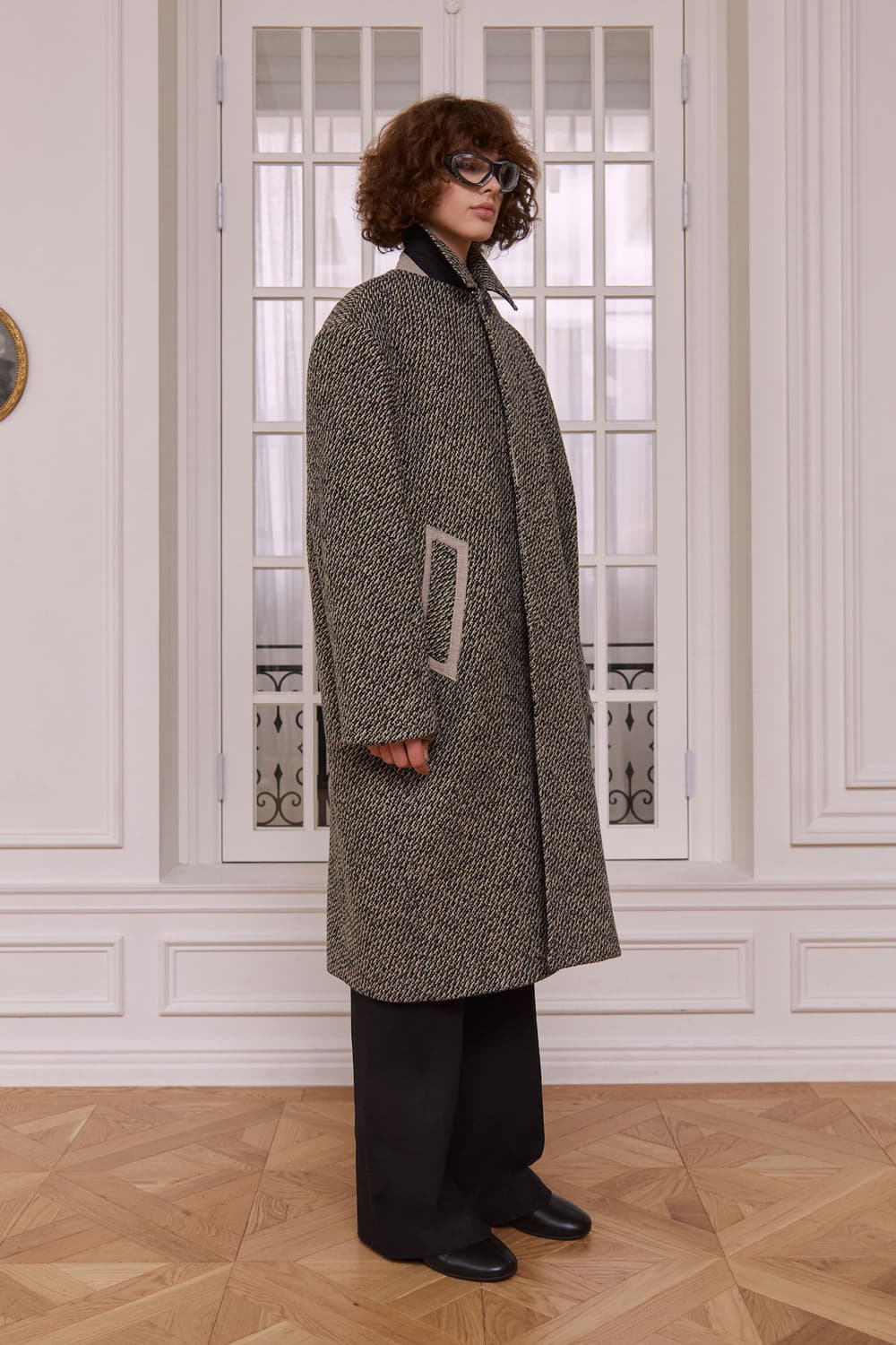 [S] STU 22FW 트윌 맥 코트 베이지 블랙 상품이미지1