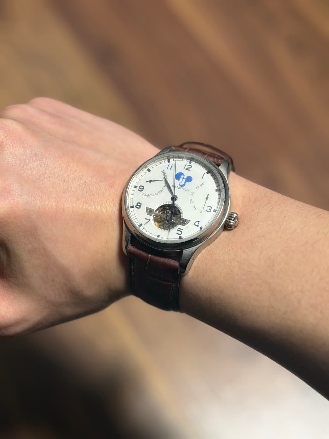 오토매틱 오픈하트 가죽 시계 상품이미지4