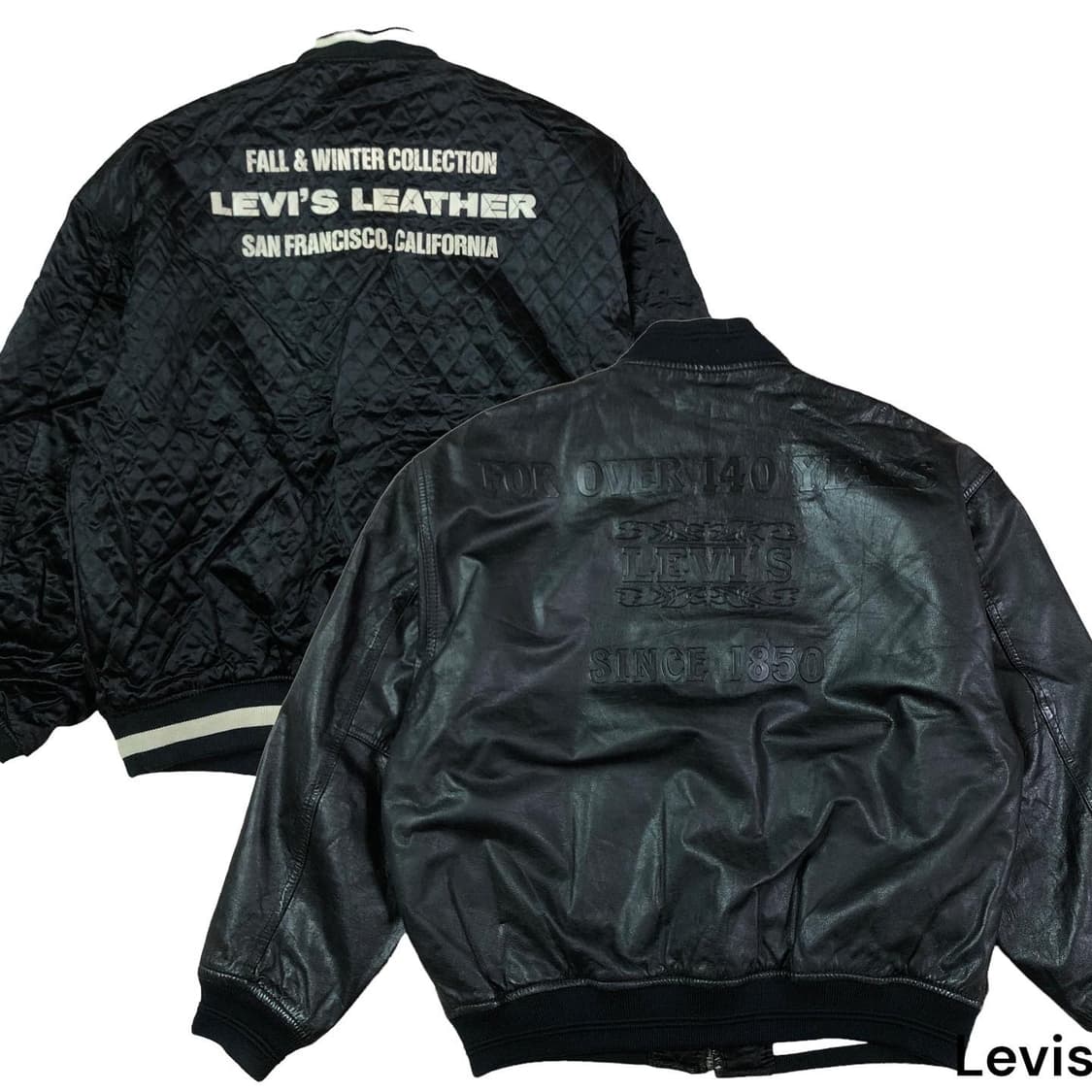 [M~L] 리바이스 백로고 양면 가죽 자켓 상품이미지1
