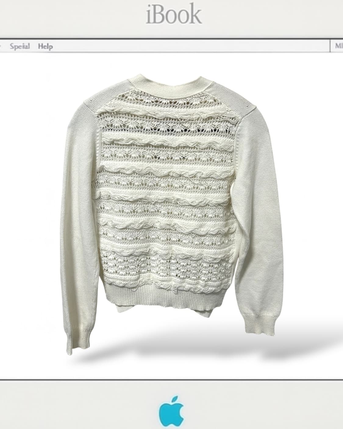 (레어) 꼼데가르송 백 니트레이스 반전 가디건 상품이미지2