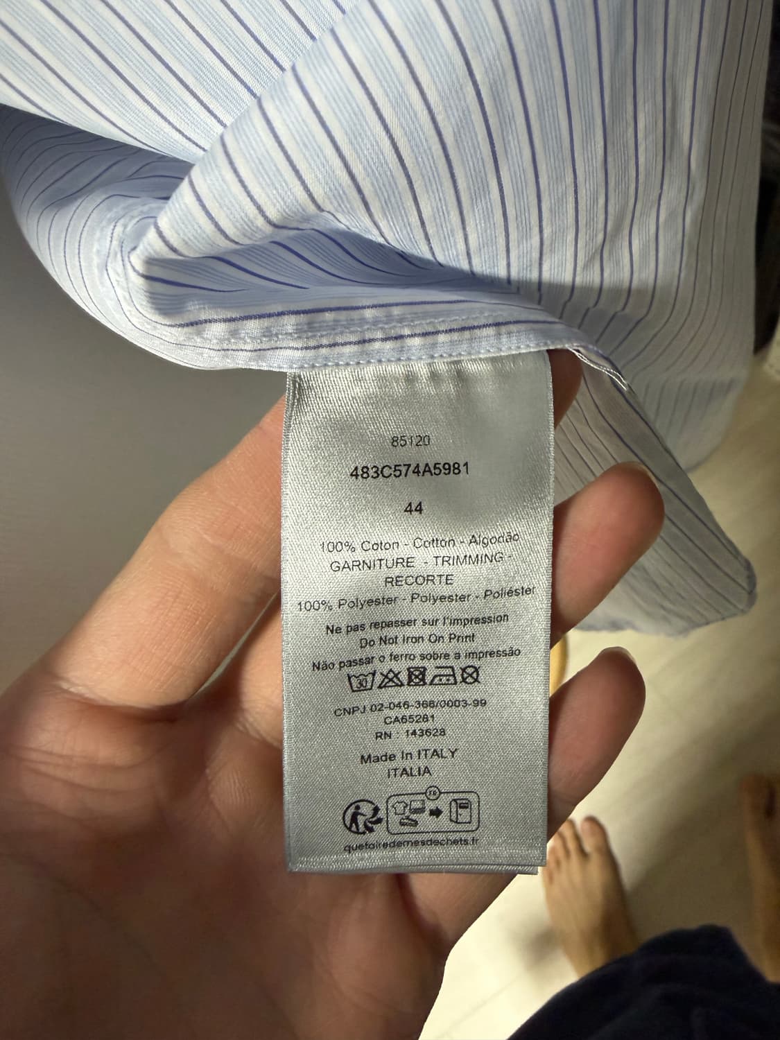 디올 패치셔츠 44 (남성 100-105) 상품이미지3