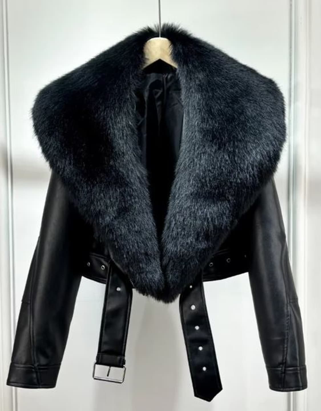 인조퍼카라 가죽 라이더 자켓 (새상품) 상품이미지1