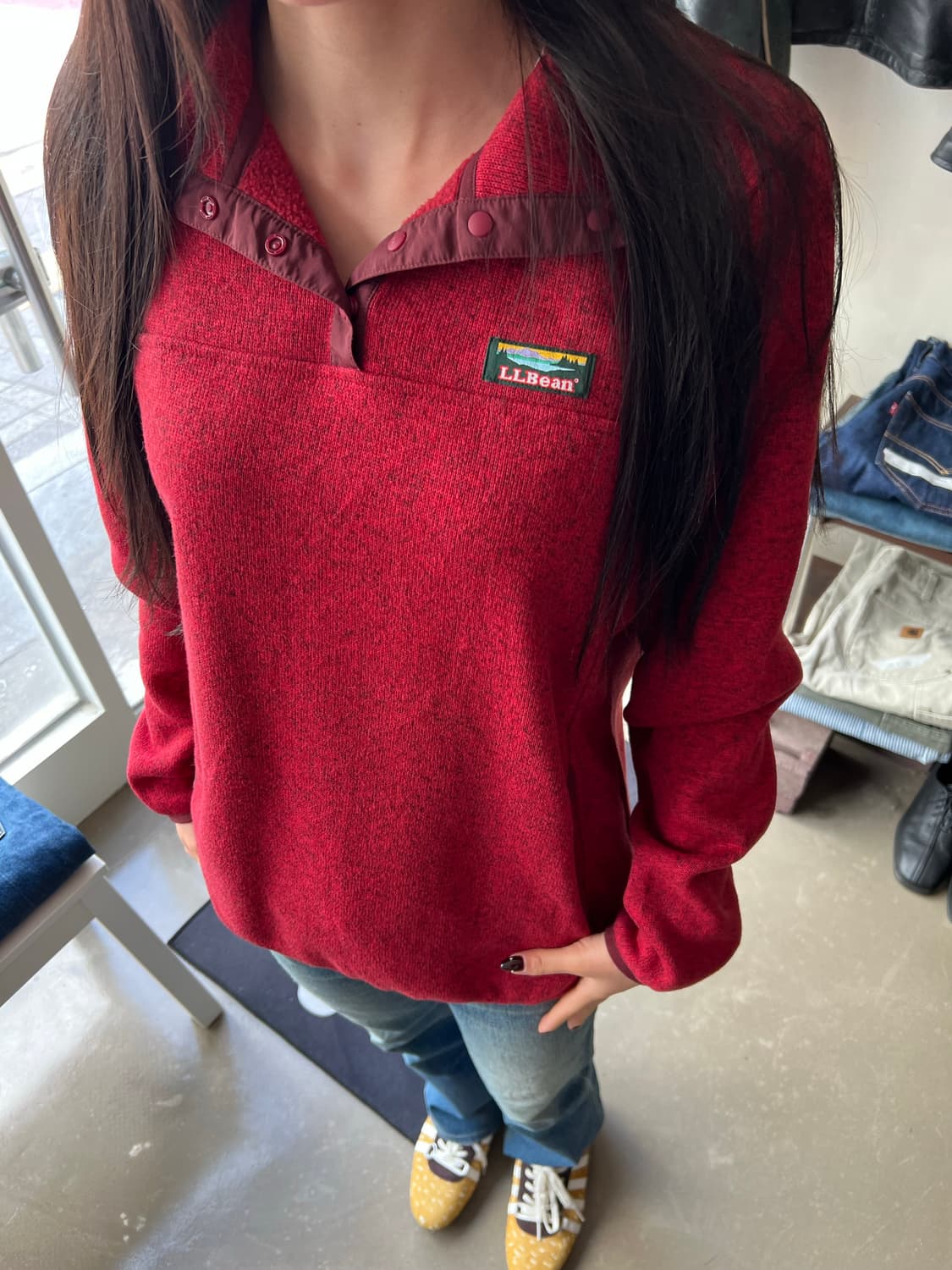 L.L.Bean 엘엘빈 스웨터 플리스 스냅 풀오버 상품이미지1
