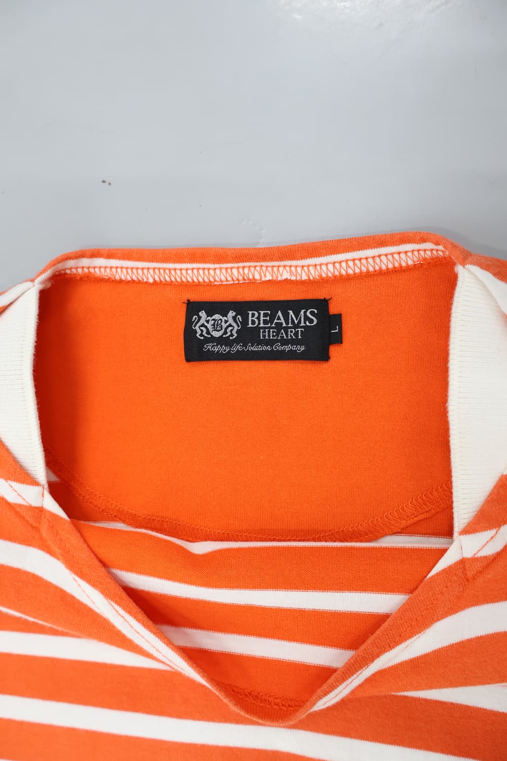 BEAMS HEART Orange Nautical Stripe Tee 상품이미지3