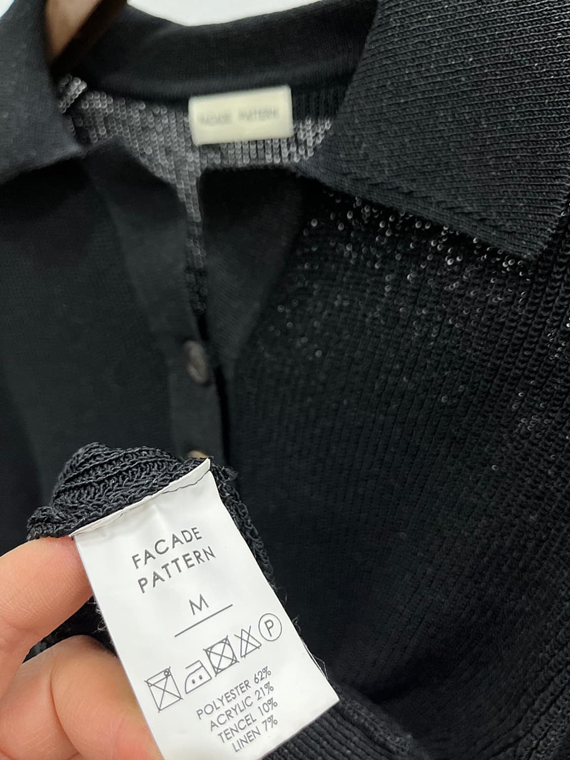 여) 파사드패턴 버튼업 카라니트  상품이미지5