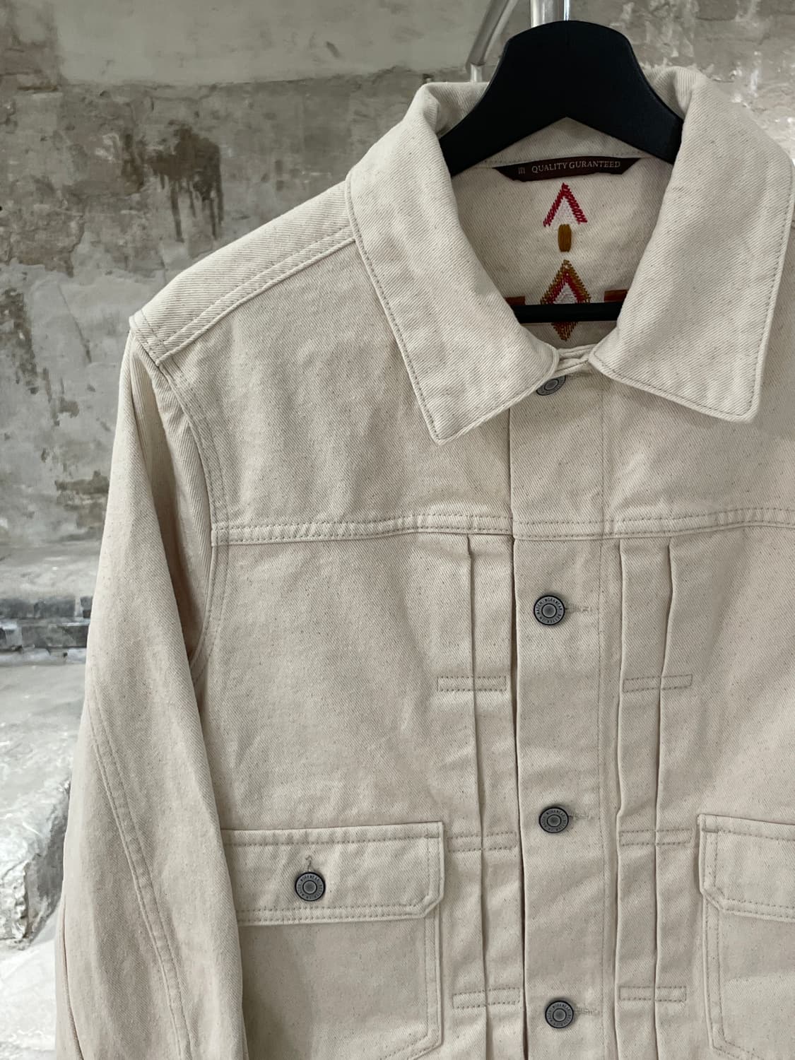 메이든 크림 레트로 타입 데님 자켓 상품이미지2