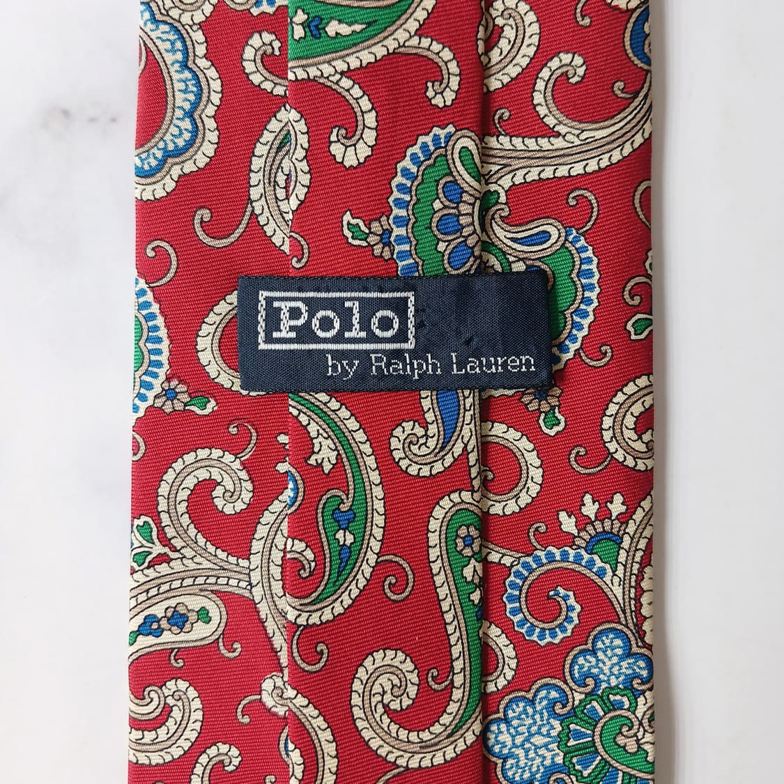 폴로 랄프로렌 실크 레드 페이즐리 넥타이 8.9cm A+~A등급 G16 상품이미지7