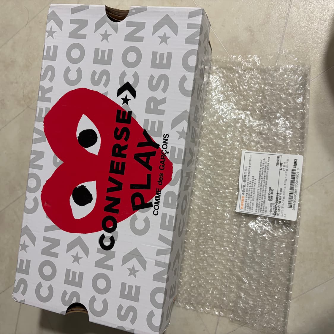 [새상품]컨버스x꼼데가르송 레드하트 척테일러 레드솔 265,270,275 상품이미지4