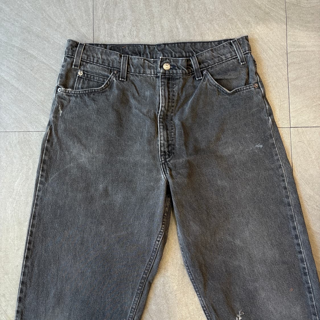 90s Levis 리바이스 550 데님 오렌지탭 블랙 팬츠  상품이미지7