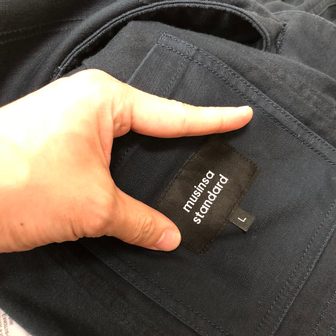 (M) 새상품 무탠다드 코튼 백사틴 초어 워크 자켓 카키 & 네이비 상품이미지8