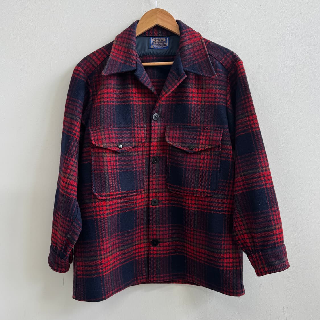 Pendleton 펜들턴  체크 울 셔츠 자켓 M / 100% Vi 상품이미지1
