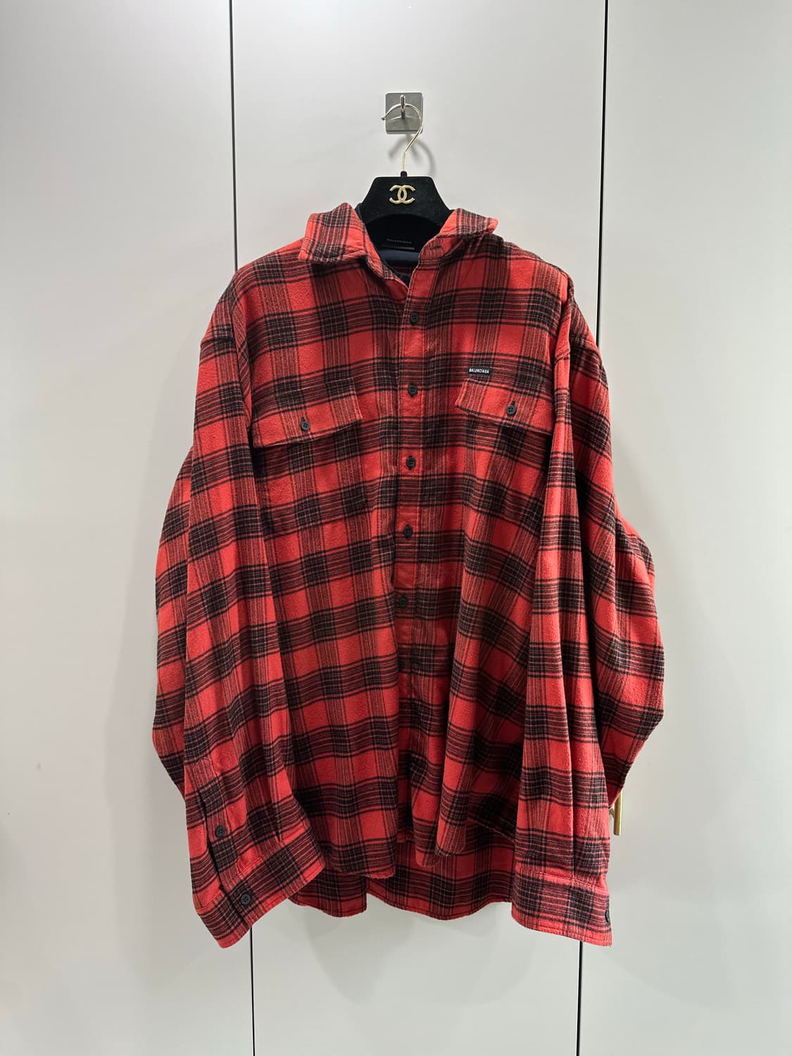 발렌시아가 트롱프뢰유 오버사이즈 체크 셔츠 1사이즈 상품이미지5