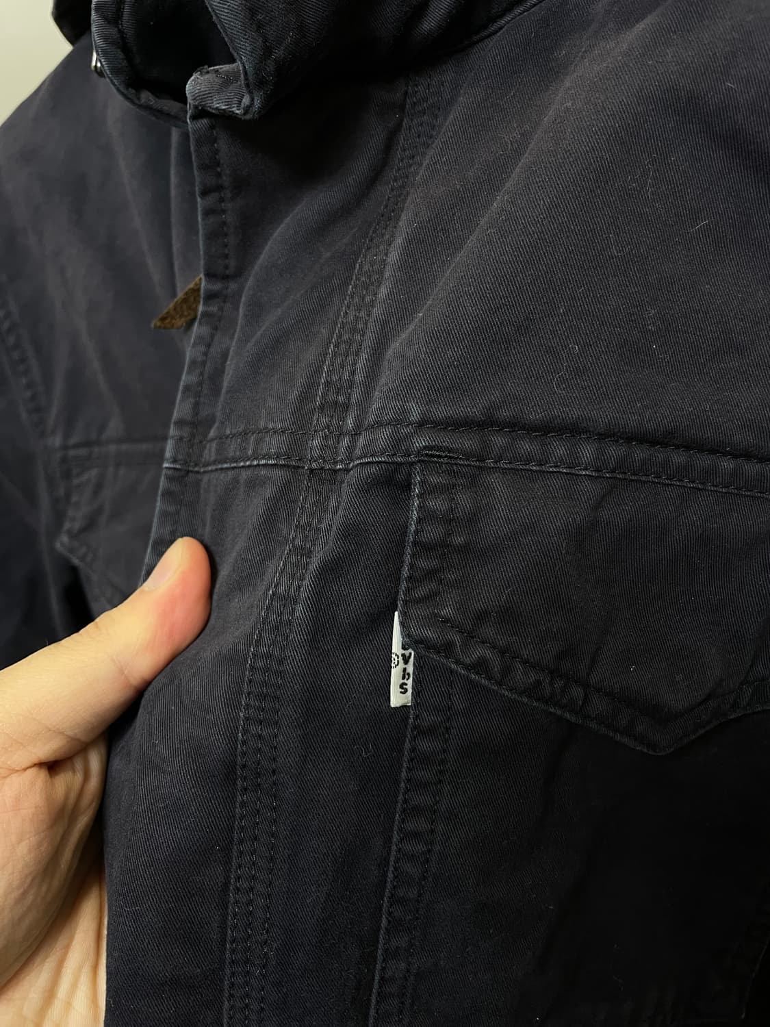 (L) levis 리바이스 화이트탭 히든후드 네이비 야상 자켓 상품이미지6