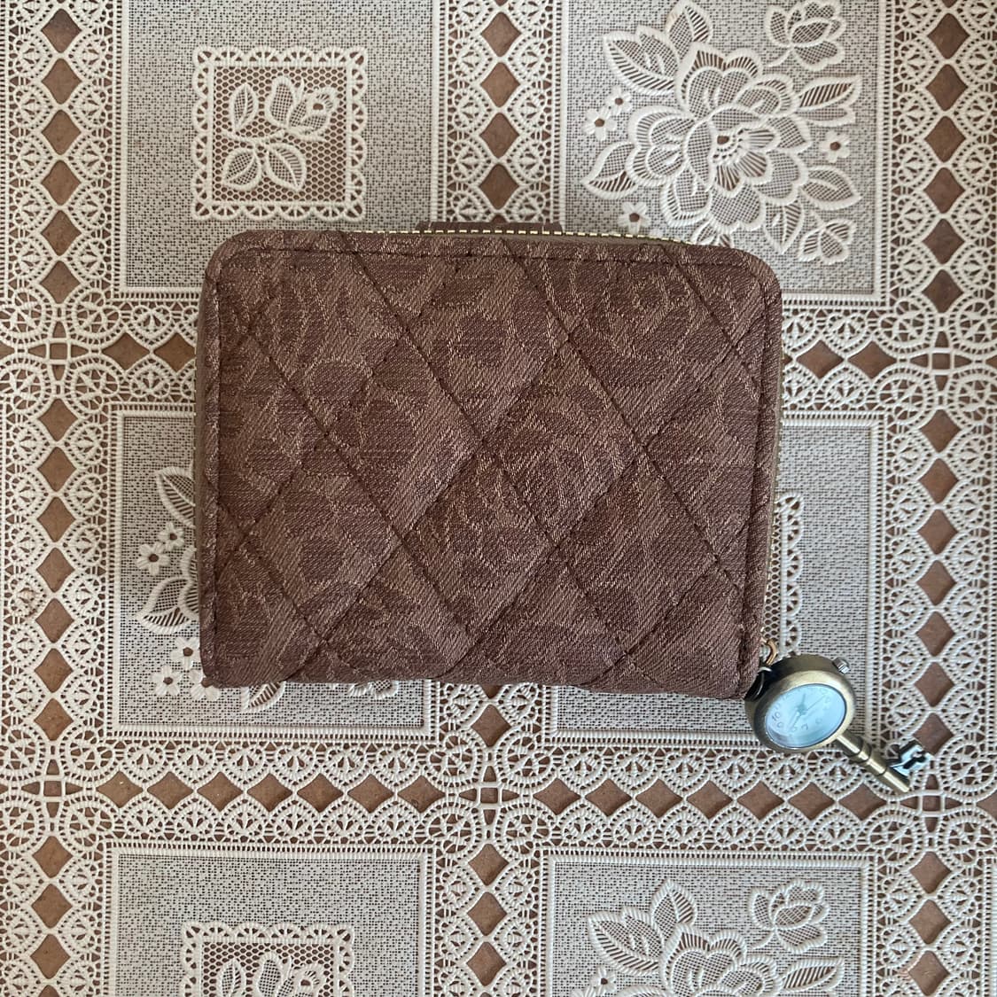 Clock key charm vintage wallet 상품이미지4