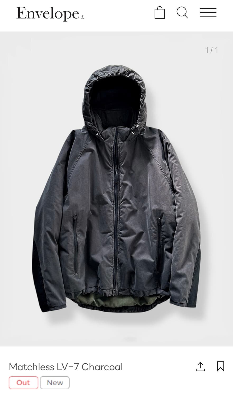 엔벨로프 레벨7 투웨이 차콜색상 2사이즈 새상품 판매 상품이미지1