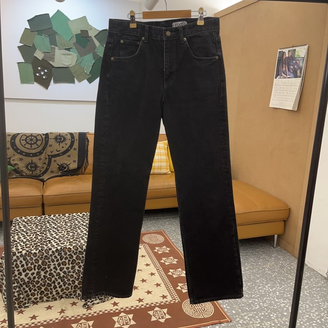 모드나인 키치 고양이패치 모던락시크 흑청 데님팬츠 29인치 C09253 상품이미지3