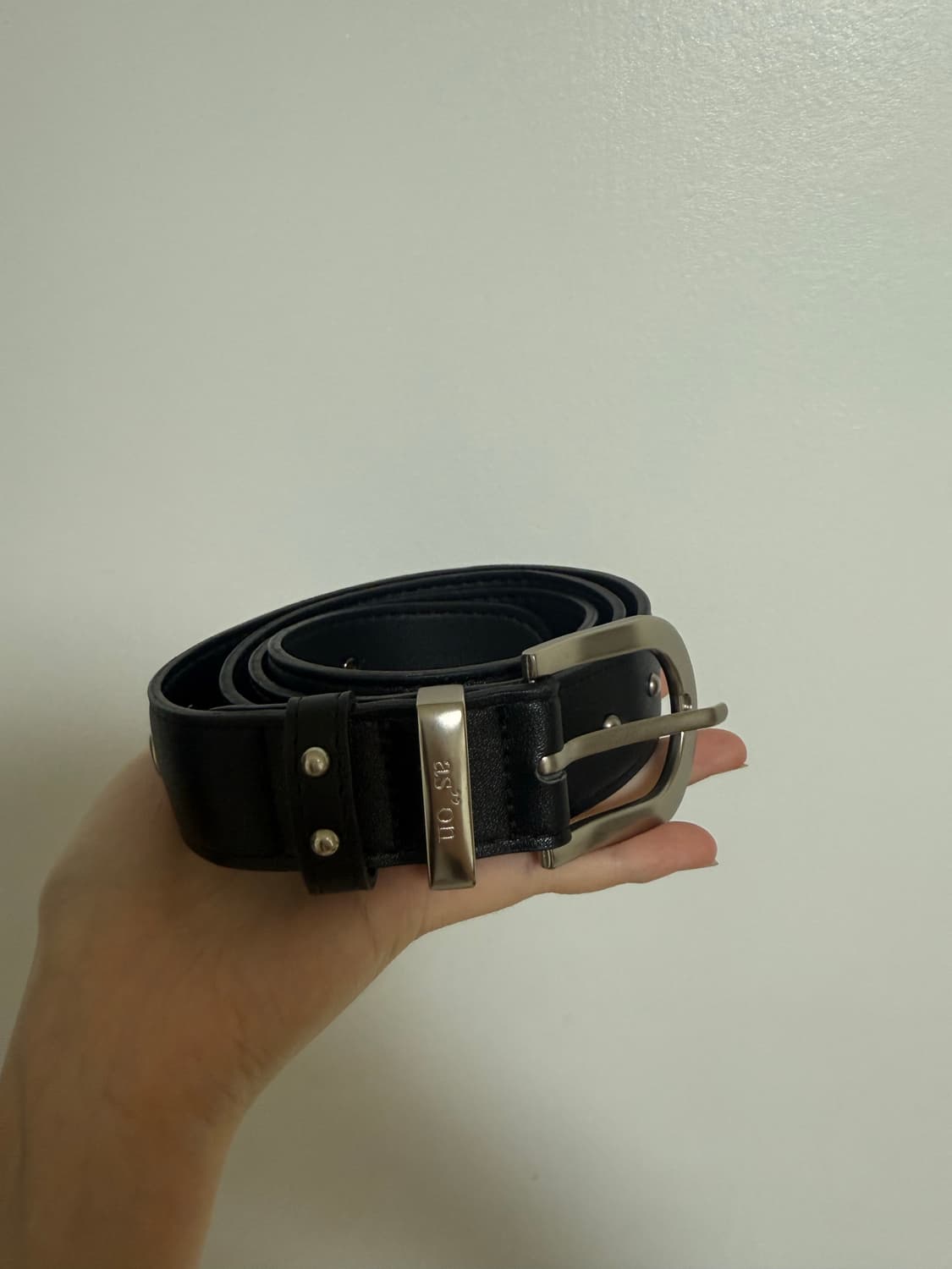 애즈온 벨트 TWINS EYELET BELT / BLACK 상품이미지2