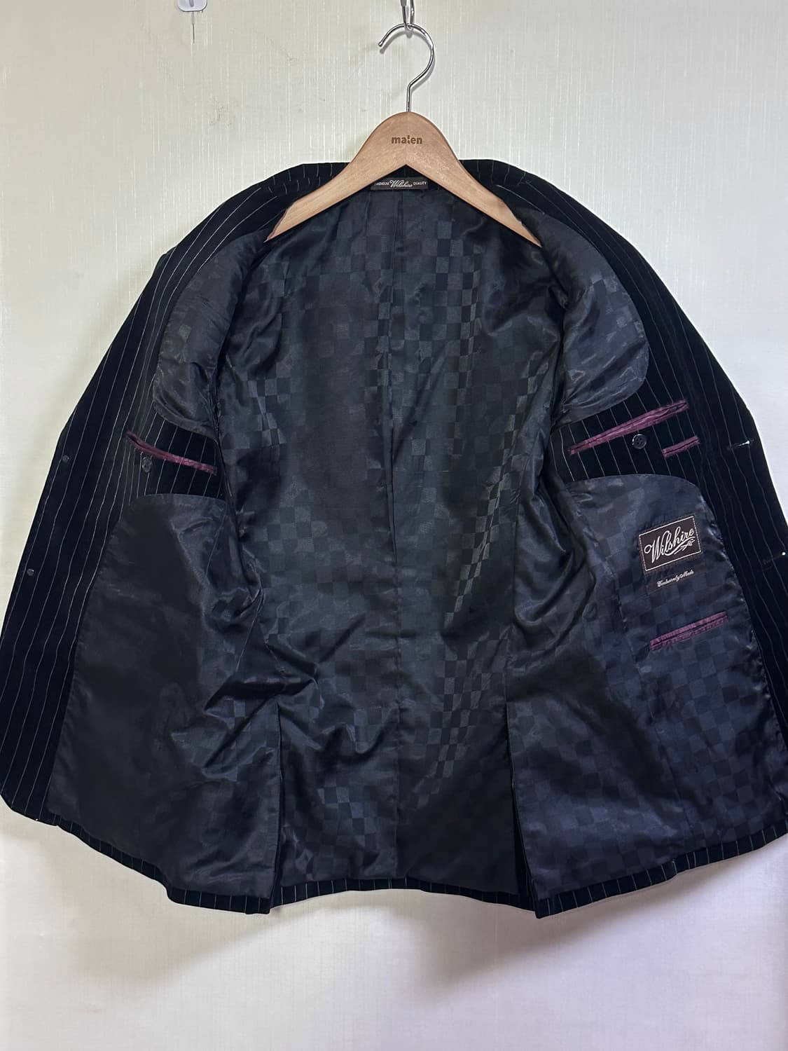 벨벳 스트라이프 블레이저  M/블랙 상품이미지5