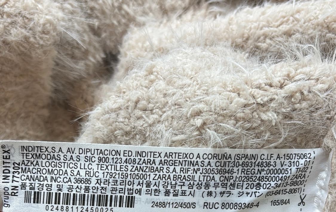 새 상품 ) 자라 ZARA 퍼 니트 스웨터 아이보리 S 상품이미지4