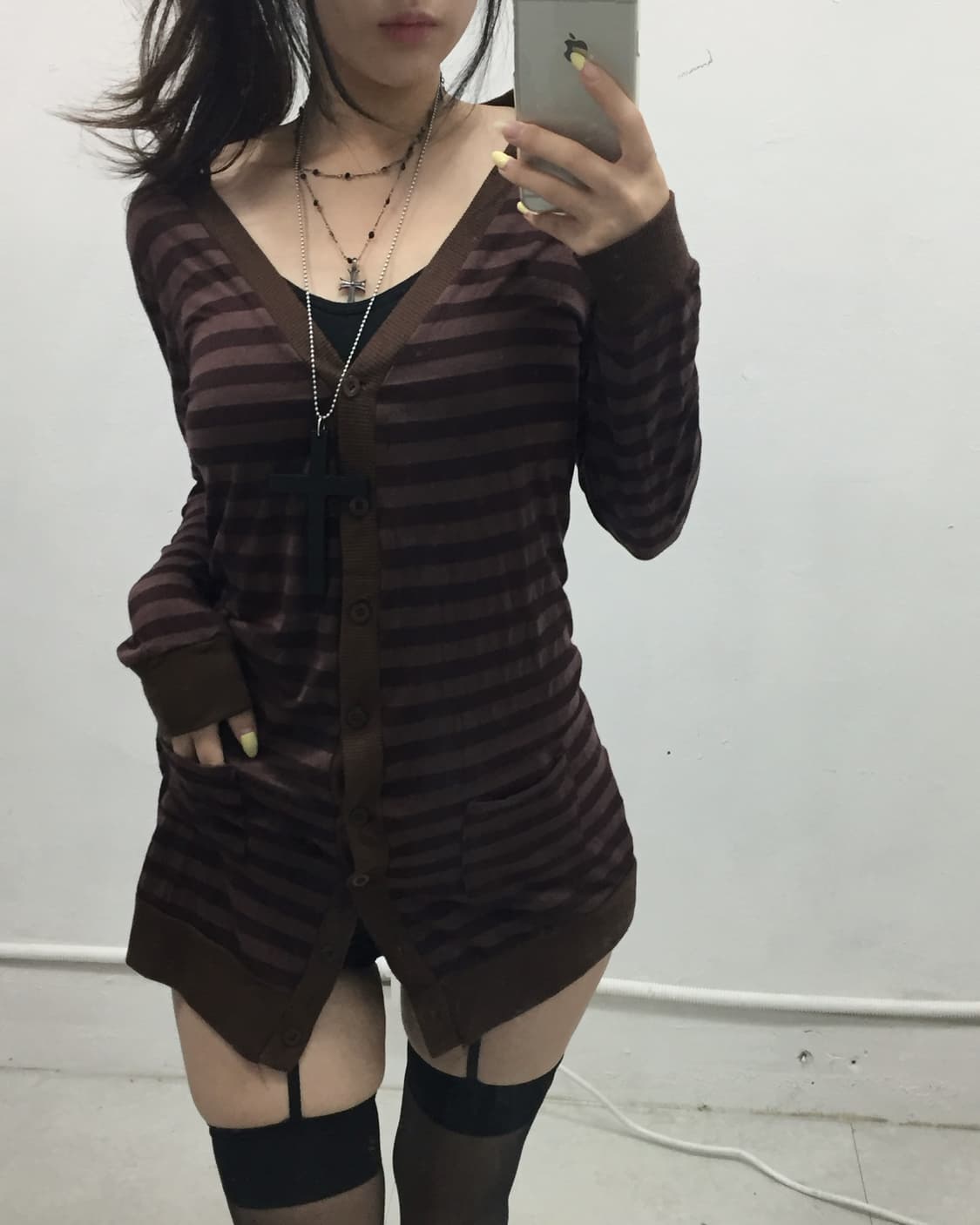 오네갸루 코코아  스트라이프 가디건 상품이미지2