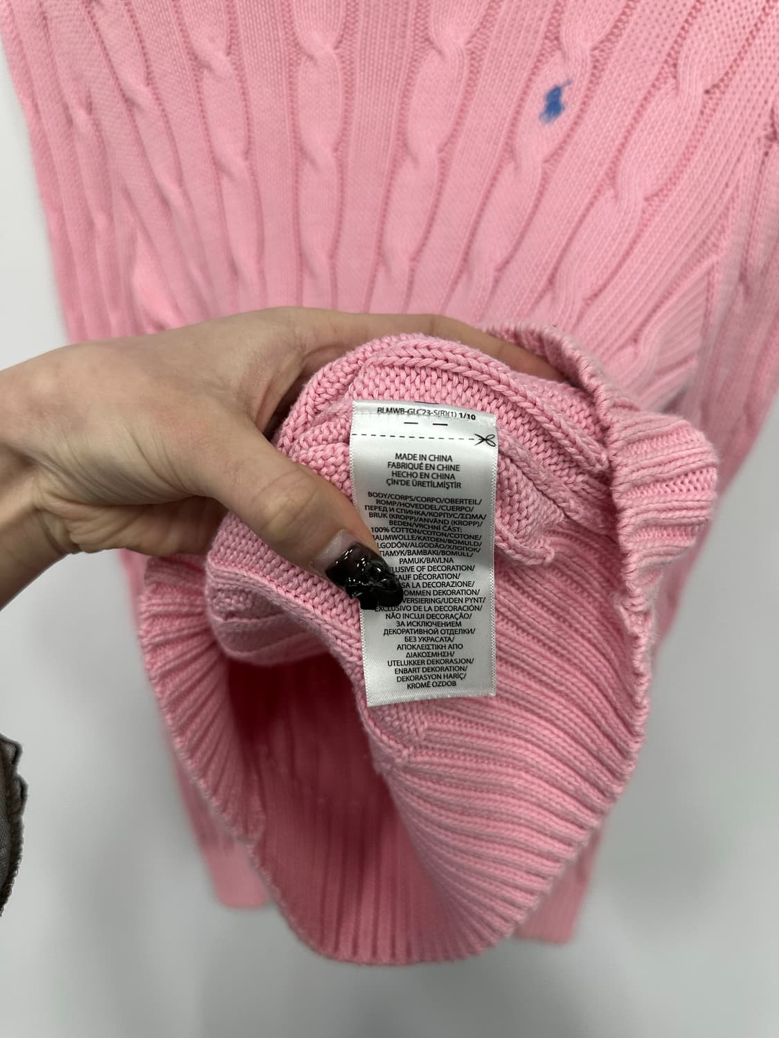 폴로 핑크 꽈배기 니트  상품이미지4