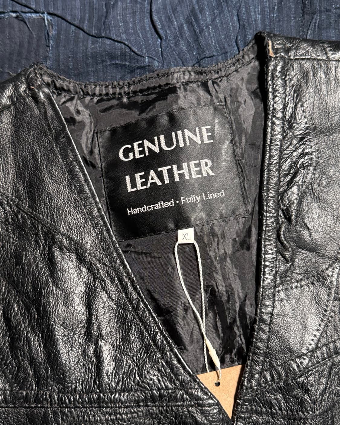 90-00‘s 나바르 레더 이탈리안 스톤 디자인 레더 베스트 L 상품이미지3