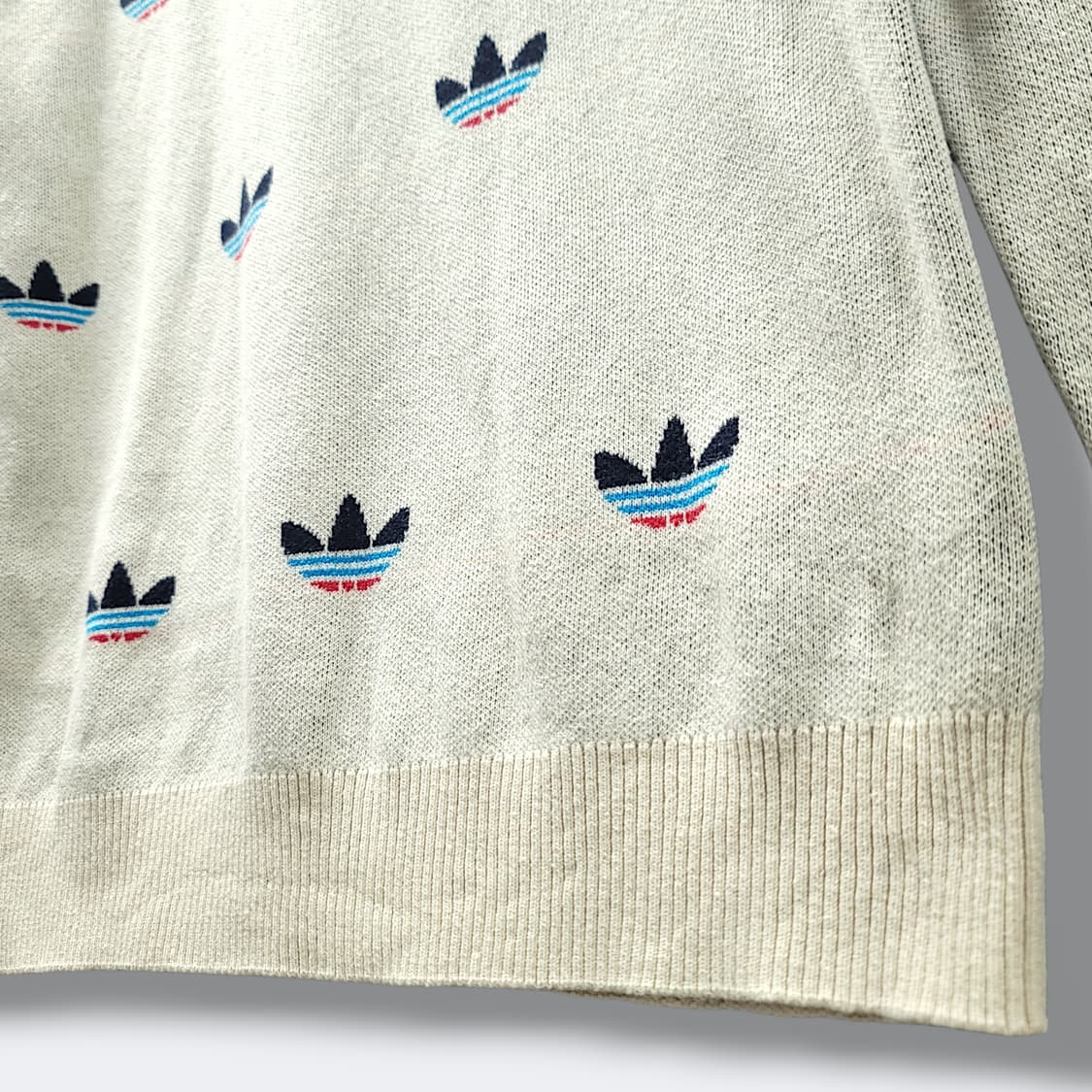 [95] 아디다스 베이지 트레포일 스웨터 니트 상품이미지6