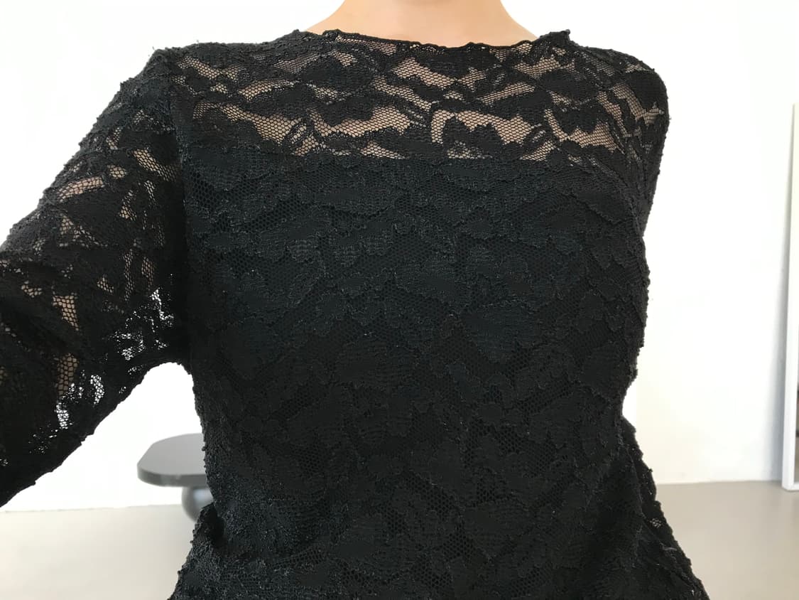 vintage black lace top 상품이미지4