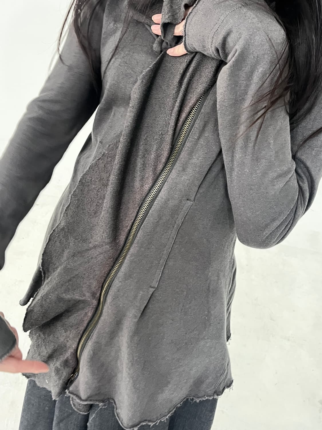Draped chacol sweat jk 상품이미지6