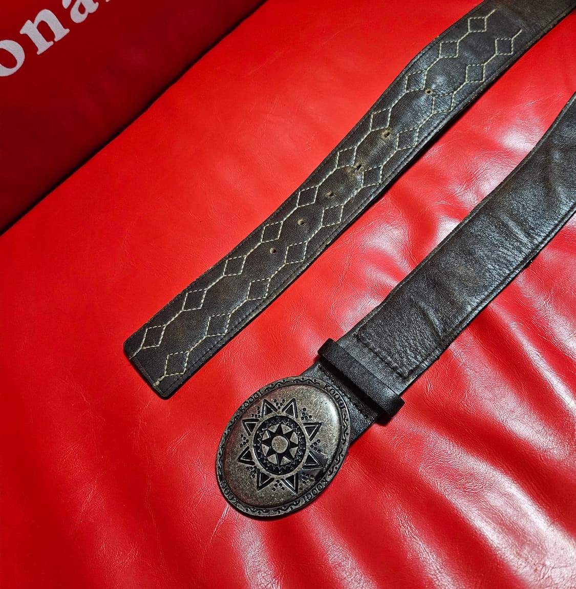 Koogi 90's Vintage 웨스턴 버클 유니크 가죽 벨트  상품이미지1