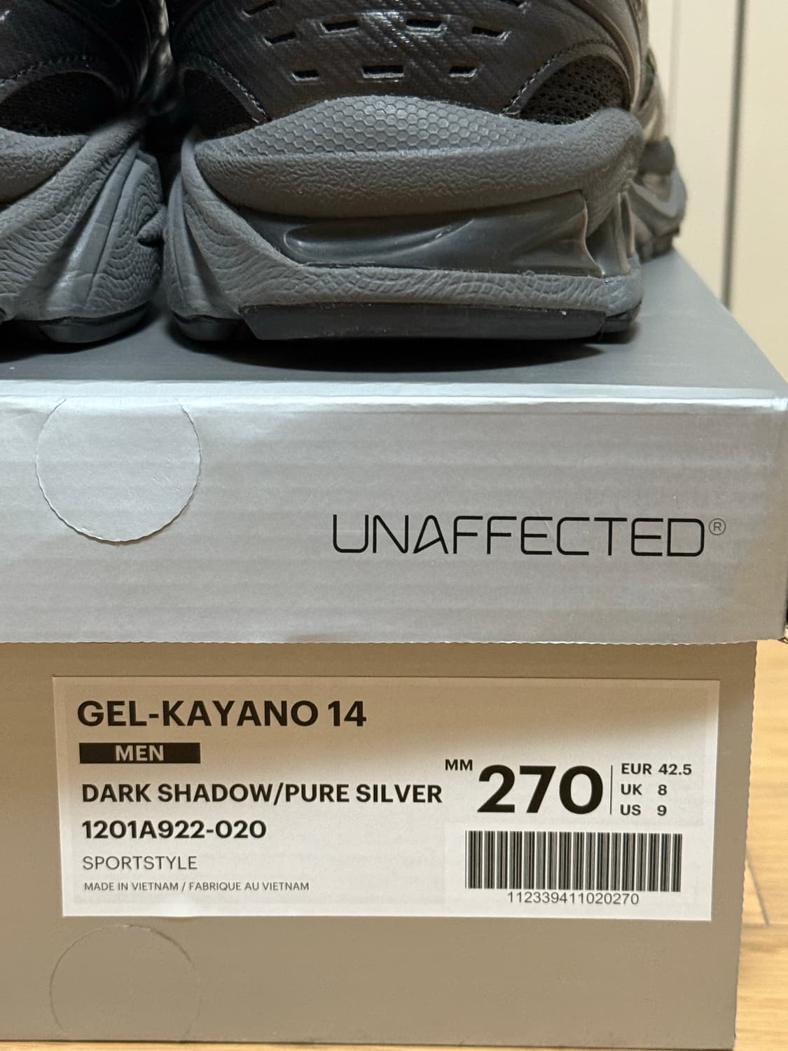 아식스 x 언어펙티드 젤 카야노 14 실버문 270 상품이미지9