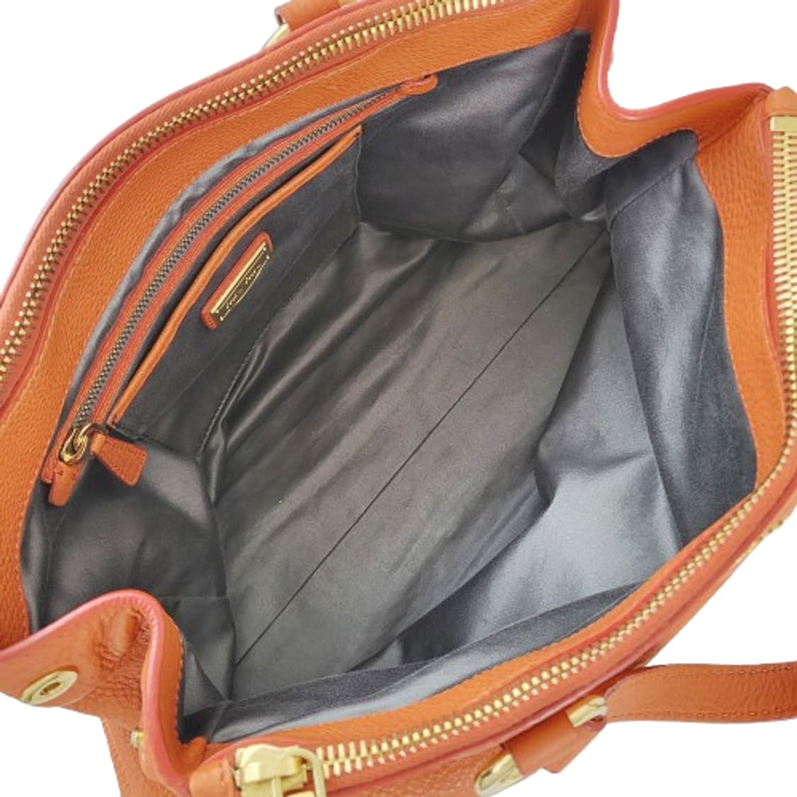 정품 미우미우 RN0620 금장 로고 장식 오렌지 레더 토트/숄더백 상품이미지9