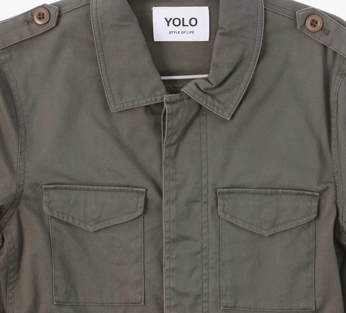 S) jpn 코튼 밀리터리 디테일 크롭 자켓 상품이미지3